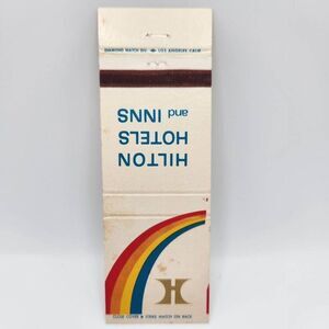 Vintage Matchbook Hilton Hotels Rainbow 1970s Collectible